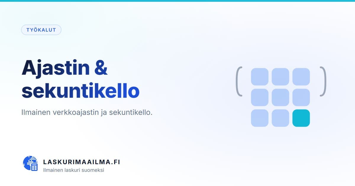 Ajastin & sekuntikello – Ilmainen verkkoajastin ja sekuntikello