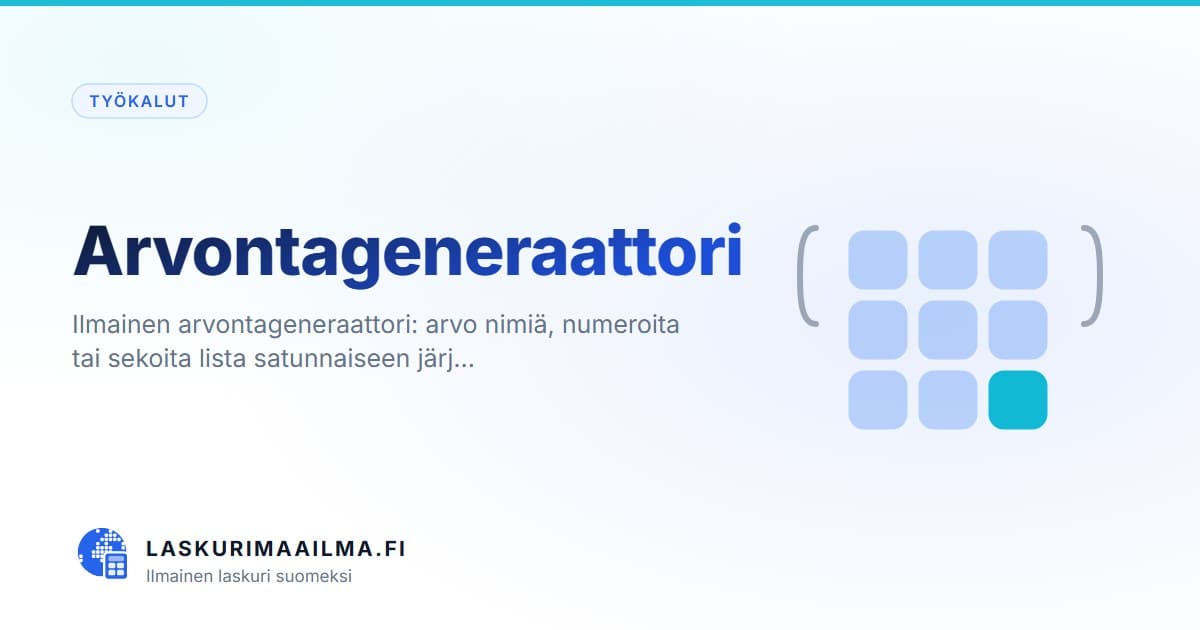Arvontageneraattori – Ilmainen arvontageneraattori: arvo nimiä, numeroita tai sekoita lista satunnaiseen järj…