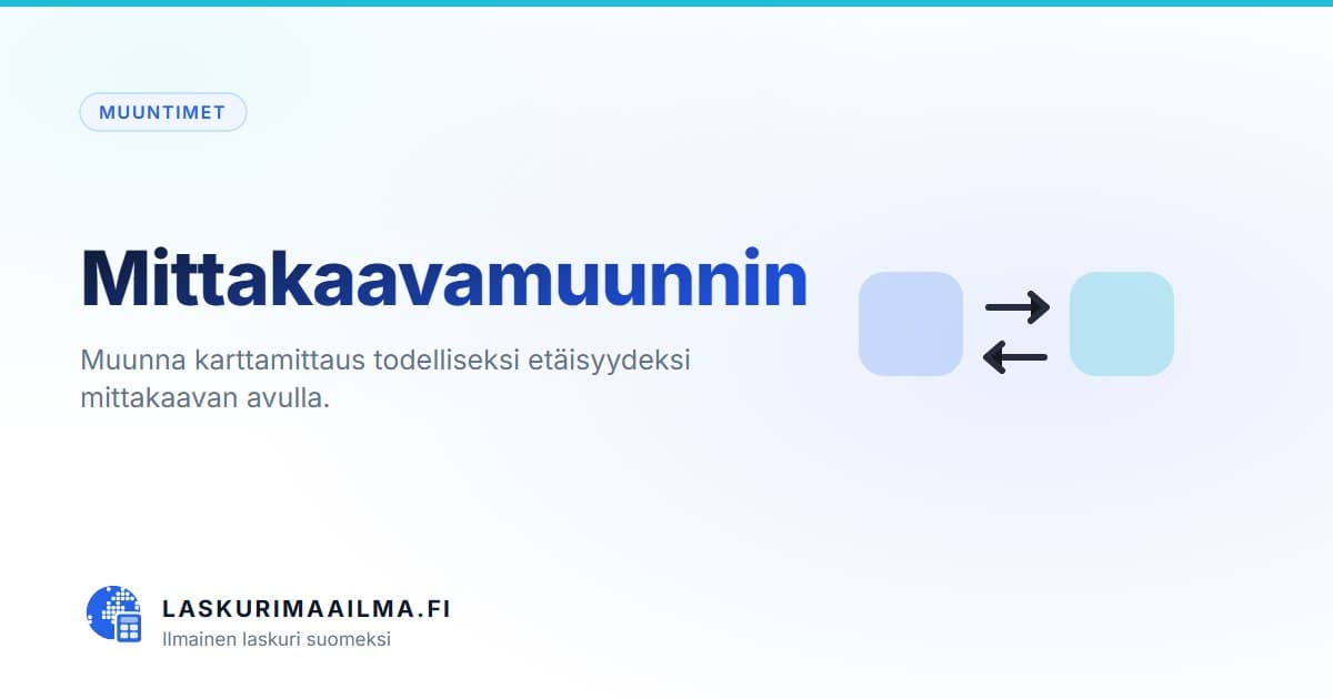 Mittakaavamuunnin – Muunna karttamittaus todelliseksi etäisyydeksi mittakaavan avulla