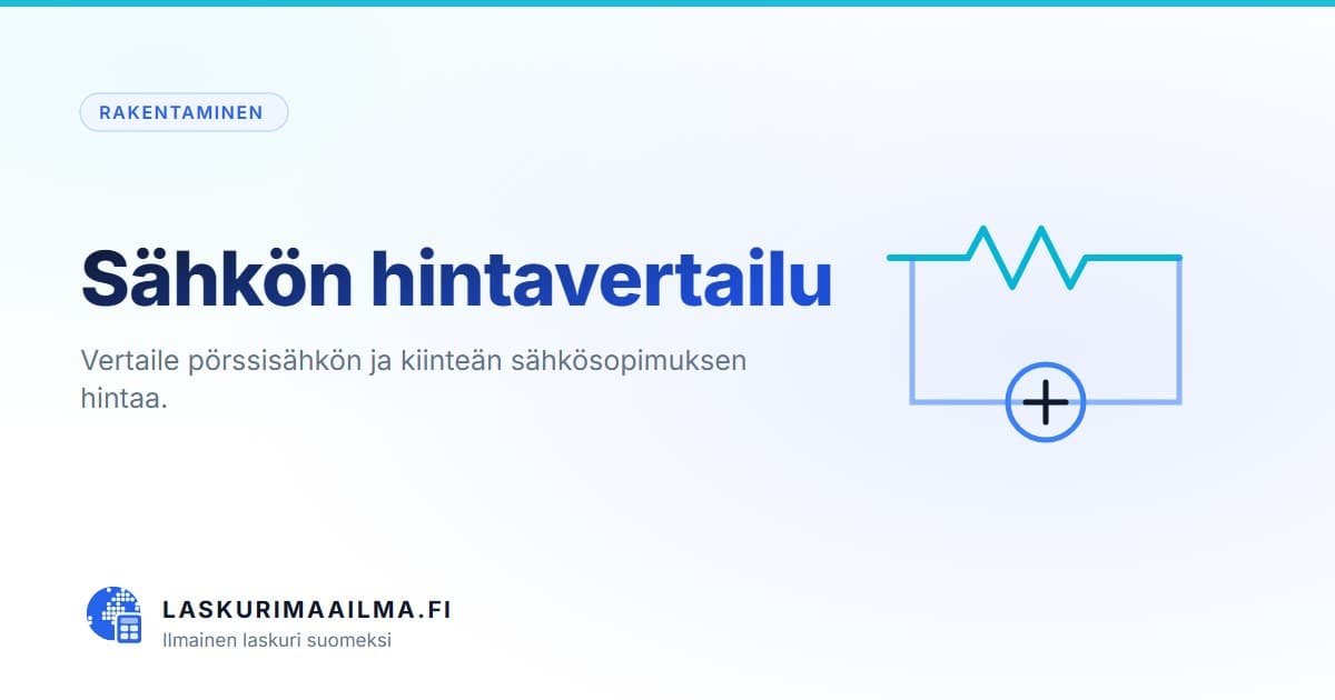 Sähkön hintavertailu – Vertaile pörssisähkön ja kiinteän sähkösopimuksen hintaa