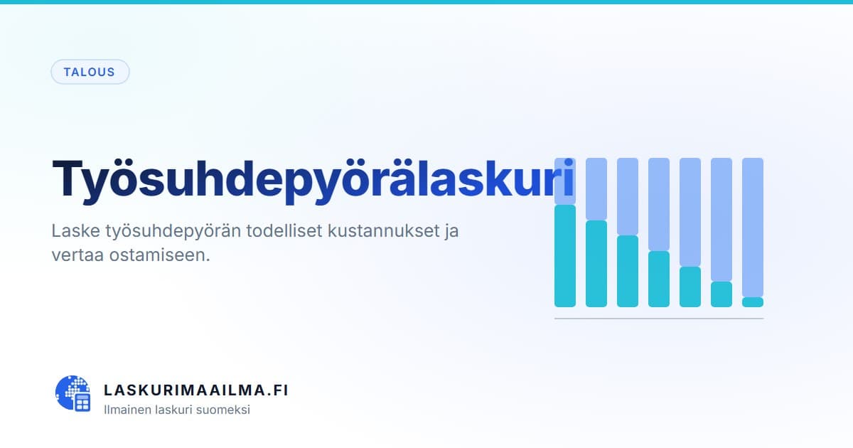 Työsuhdepyörälaskuri – Laske työsuhdepyörän todelliset kustannukset ja vertaa ostamiseen