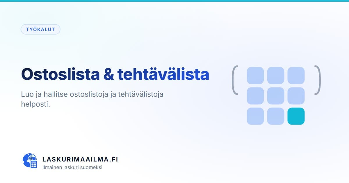 Ostoslista & tehtävälista – Luo ja hallitse ostoslistoja ja tehtävälistoja helposti