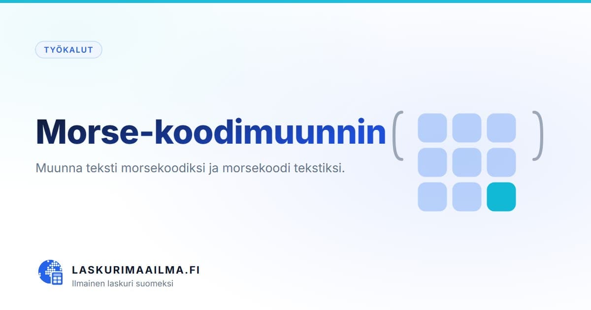 Morse-koodimuunnin – Muunna teksti morsekoodiksi ja morsekoodi tekstiksi