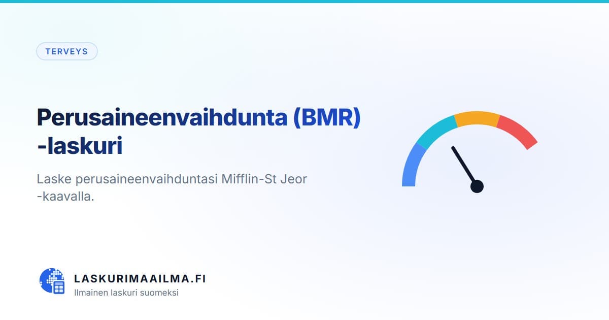 Perusaineenvaihdunta (BMR) -laskuri – Laske perusaineenvaihduntasi Mifflin-St Jeor -kaavalla