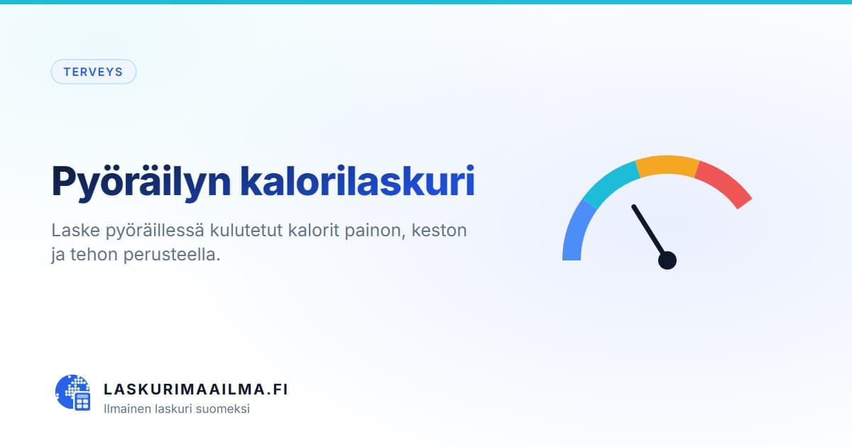 Pyöräilyn kalorilaskuri – Laske pyöräillessä kulutetut kalorit painon, keston ja tehon perusteella
