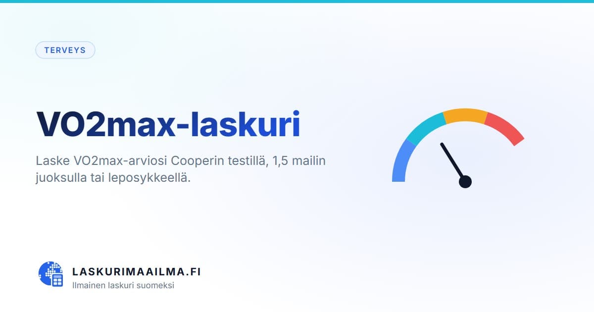 VO2max-laskuri – Laske VO2max-arviosi Cooperin testillä, 1,5 mailin juoksulla tai leposykkeellä